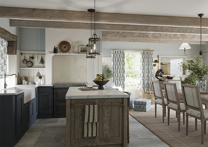 Pensford, Penn Bouquet Raffs Blue - Made to Measure Curtains - Image 7